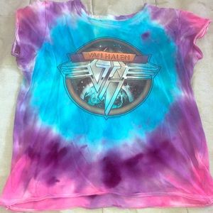 Hand Dyed Van Halen Crop Tee
